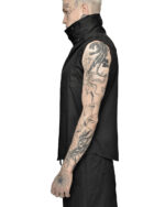 Segment High Neck Crushed Vest