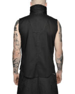 Segment High Neck Crushed Vest