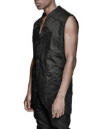 Crushed Sleeveless Vest Blazer