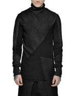 Paneled Contrast Collar Sweater