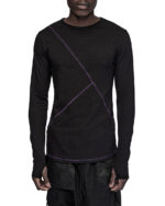 Angular Segment Long Sleeve Top