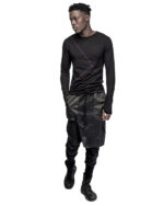 Angular Segment Long Sleeve Top