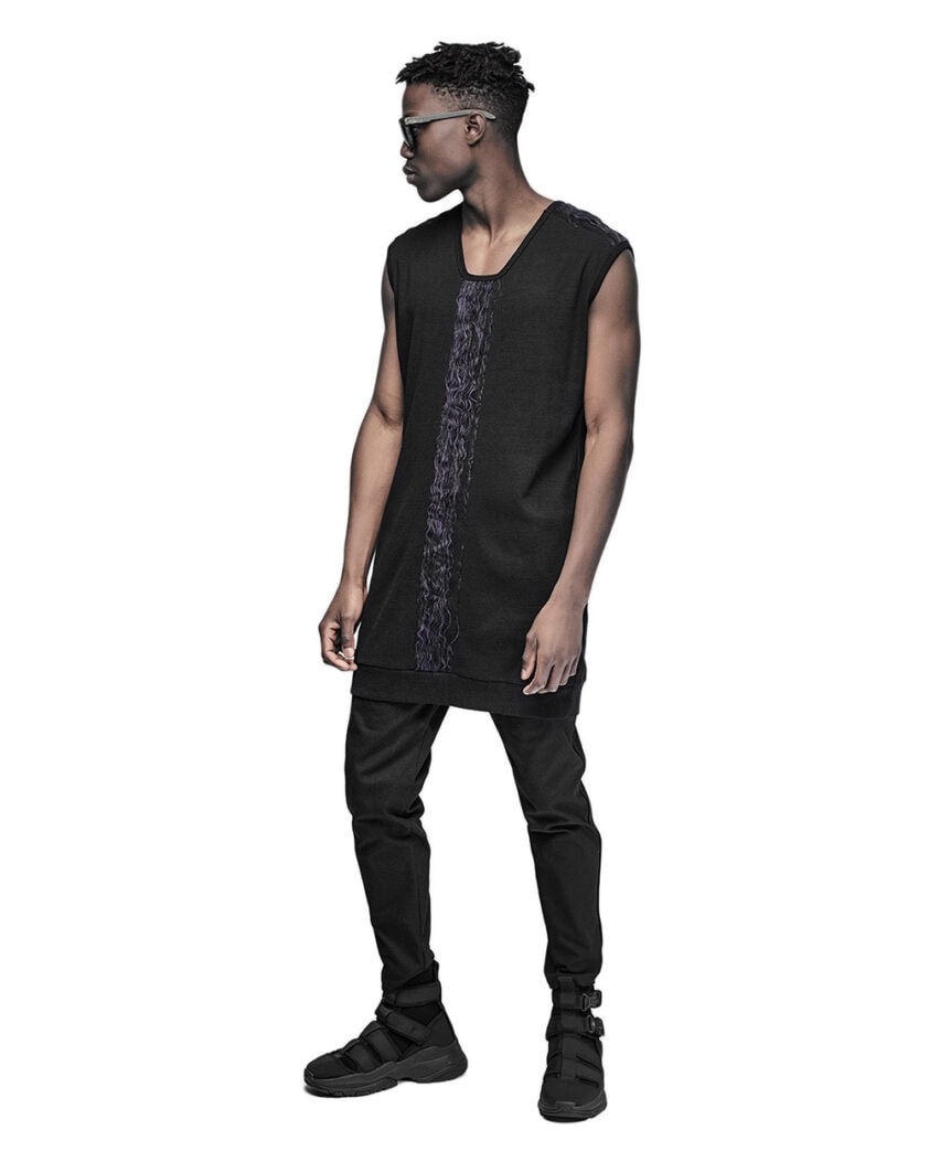 Artwork Fiber Bond Segment Sleeveless Top