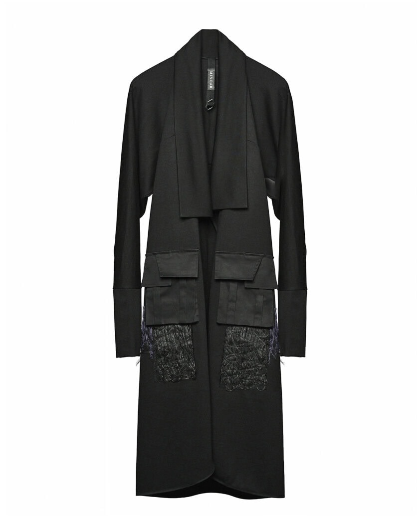 Artwork Long Draped Cardigan