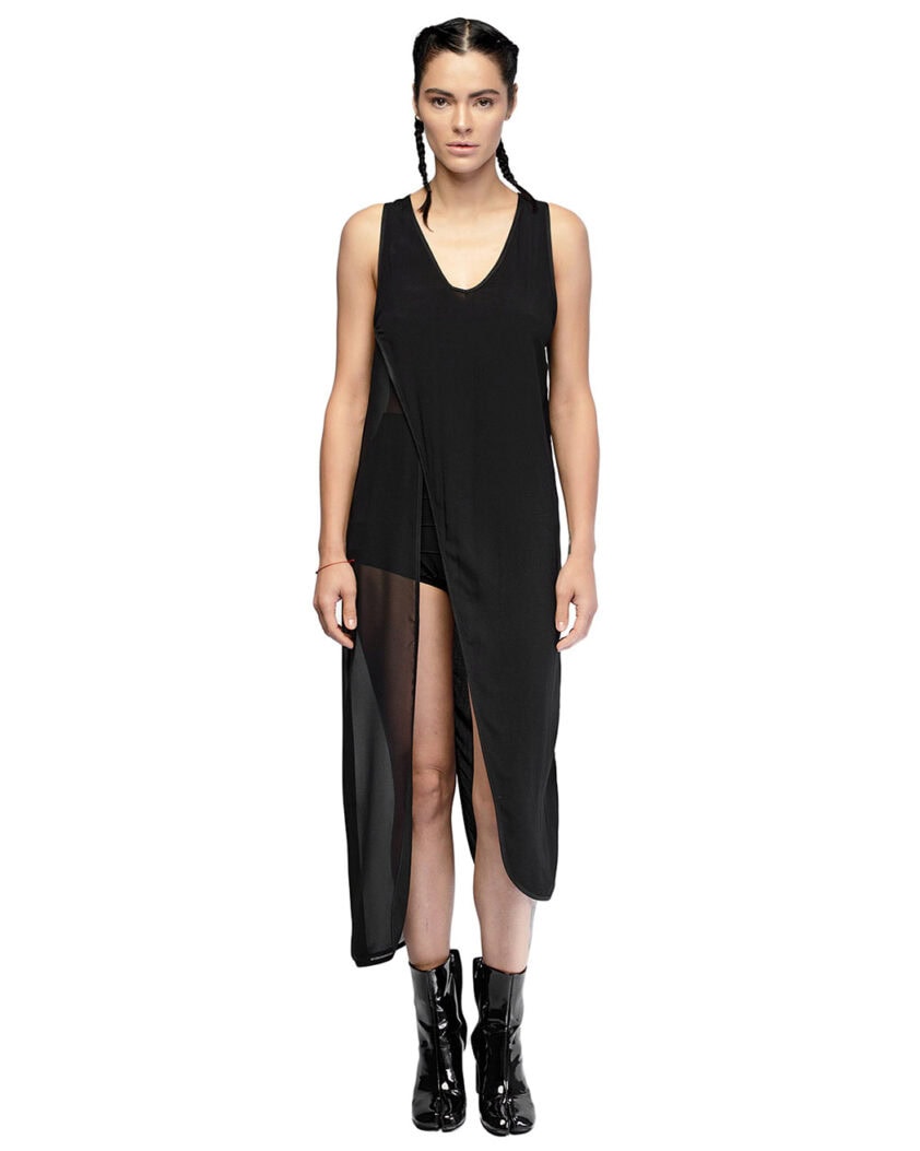 Asymmetric Layered Sleeveless Dress