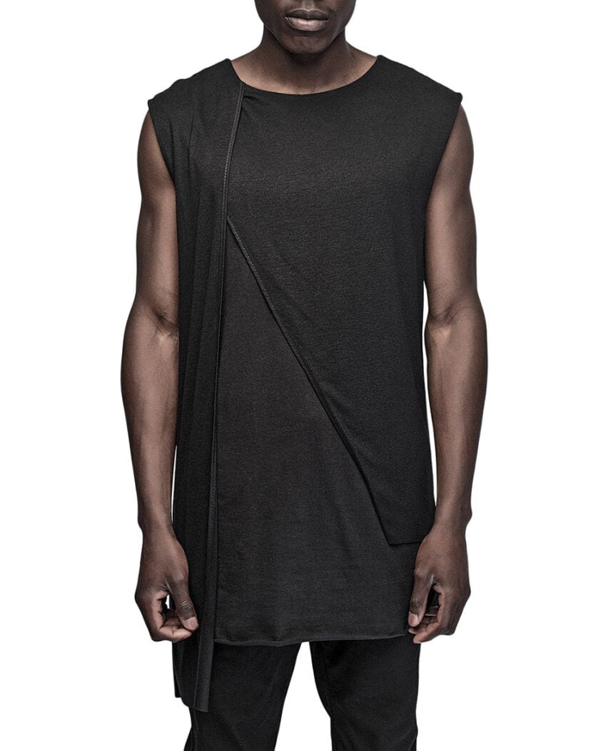 Asymmetric Layers Draped Sleeveless Top
