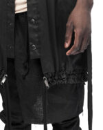 Hooded Cargo Sleeveless Wrap Jacket