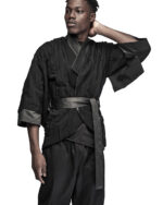 Linear Crushed Technique Kimono Jacket