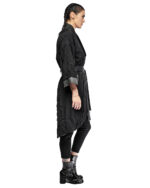 Linear Crushed Technique Long Kimono Coat