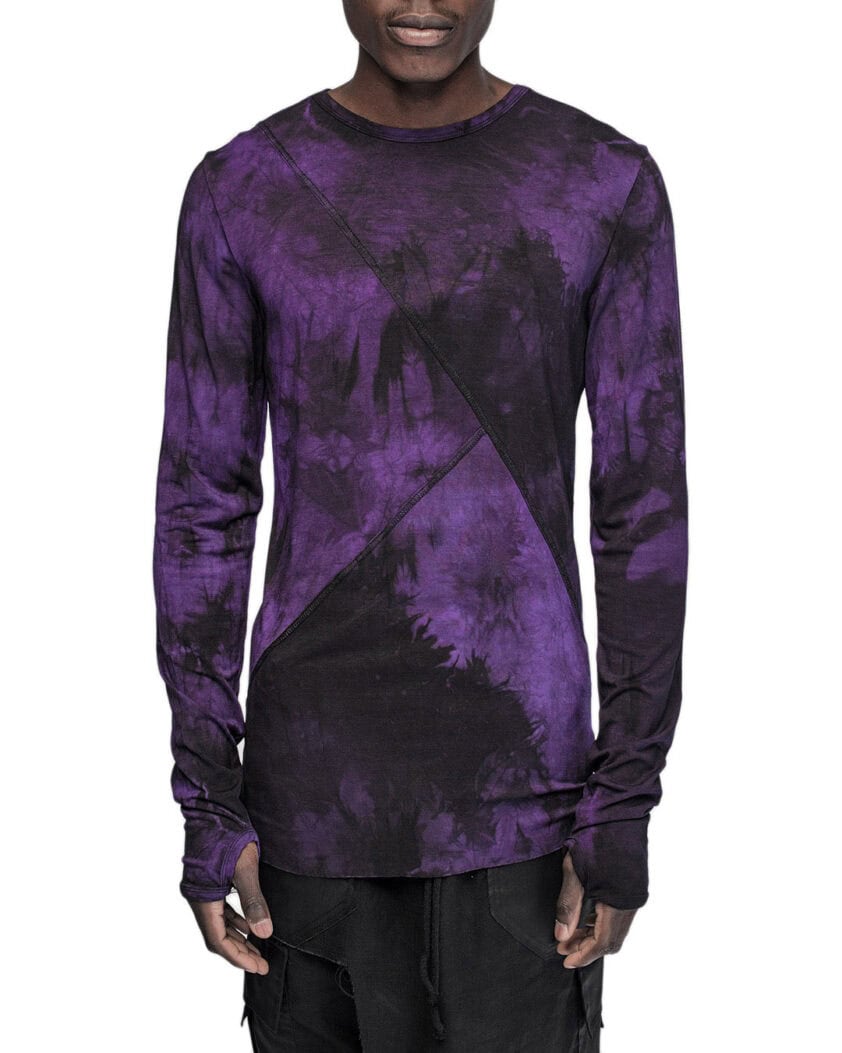 Segment Dyed Violet Long Sleeve Top