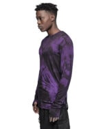Segment Dyed Violet Long Sleeve Top