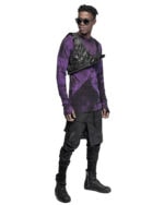 Segment Dyed Violet Long Sleeve Top