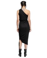 Soft Layered Single Shoulder Rib Knit Dress