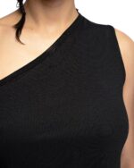 Soft Layered Single Shoulder Rib Knit Dress