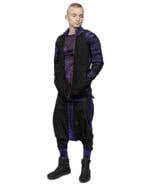 Wave Segment Dyed Violet Zip Sweatshirt