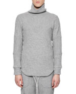 Angular Rib Knit High Neck Top