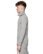 Angular Rib Knit High Neck Top