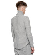 Angular Rib Knit High Neck Top