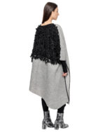 Deconstruct Wool Fiber Bond Contrast Poncho