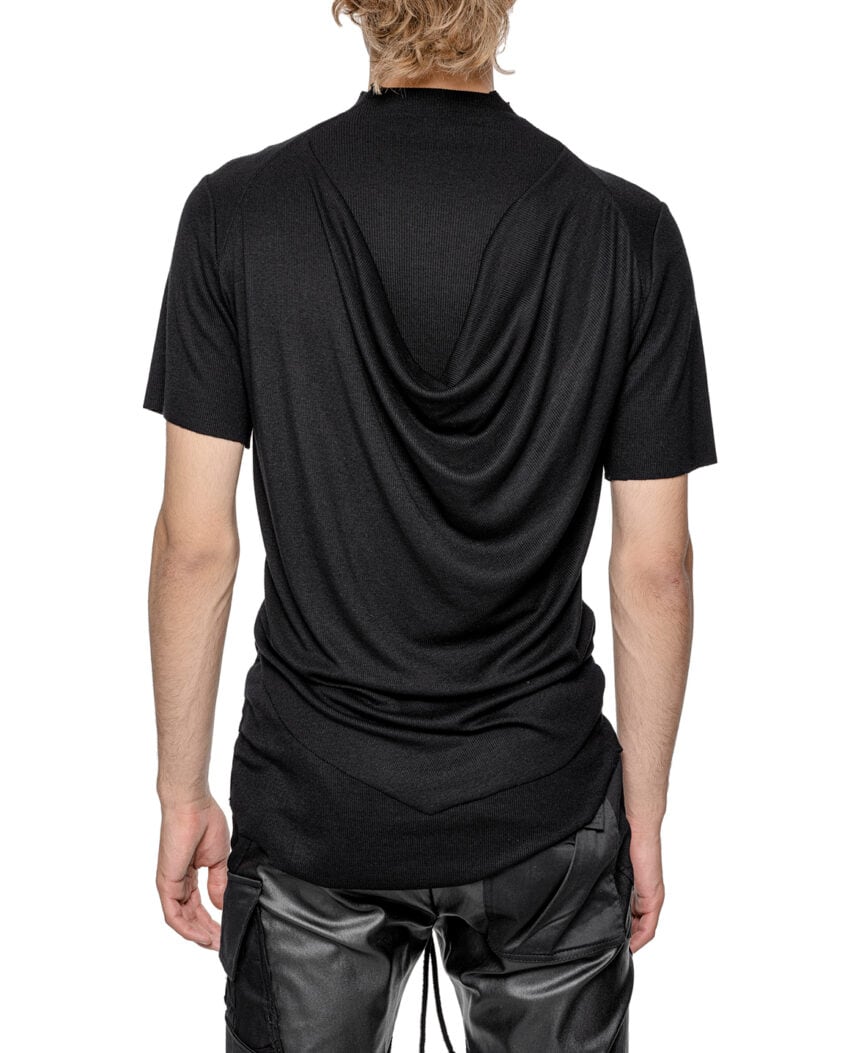 Drape Layers Seamless Collar T-Shirt