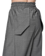 External Cropped Loose Grey Trousers
