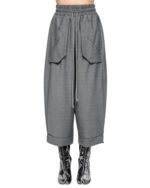 External Cropped Loose Grey Trousers