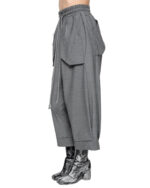 External Cropped Loose Grey Trousers
