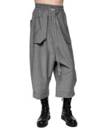 External Cropped Loose Grey Trousers