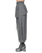 External Cropped Loose Grey Trousers