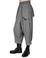 External Cropped Loose Grey Trousers