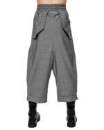 External Cropped Loose Grey Trousers