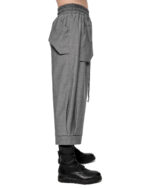 External Cropped Loose Grey Trousers
