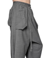 External Cropped Loose Grey Trousers