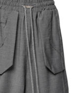 External Cropped Loose Grey Trousers