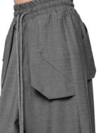 External Cropped Loose Grey Trousers