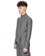 Hexagon Wool Construct Layered Shirt