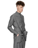 Hexagon Wool Construct Layered Shirt