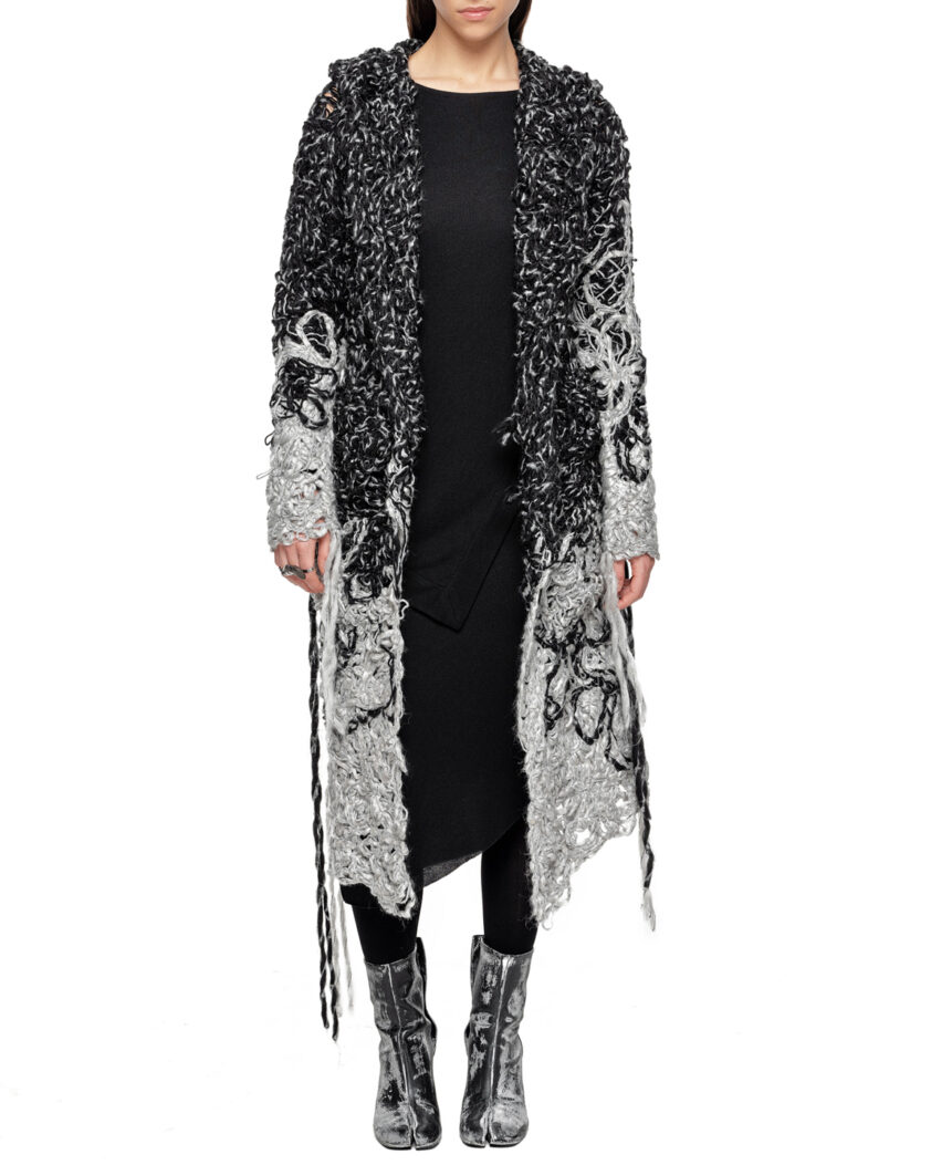 Phase Fiber Bond Dark Hooded Cardigan