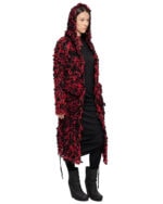 Phase Fiber Bond Red Hooded Cardigan