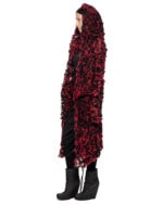 Phase Fiber Bond Red Hooded Cardigan
