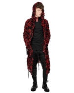 Phase Fiber Bond Red Hooded Cardigan