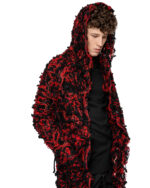 Phase Fiber Bond Red Hooded Cardigan