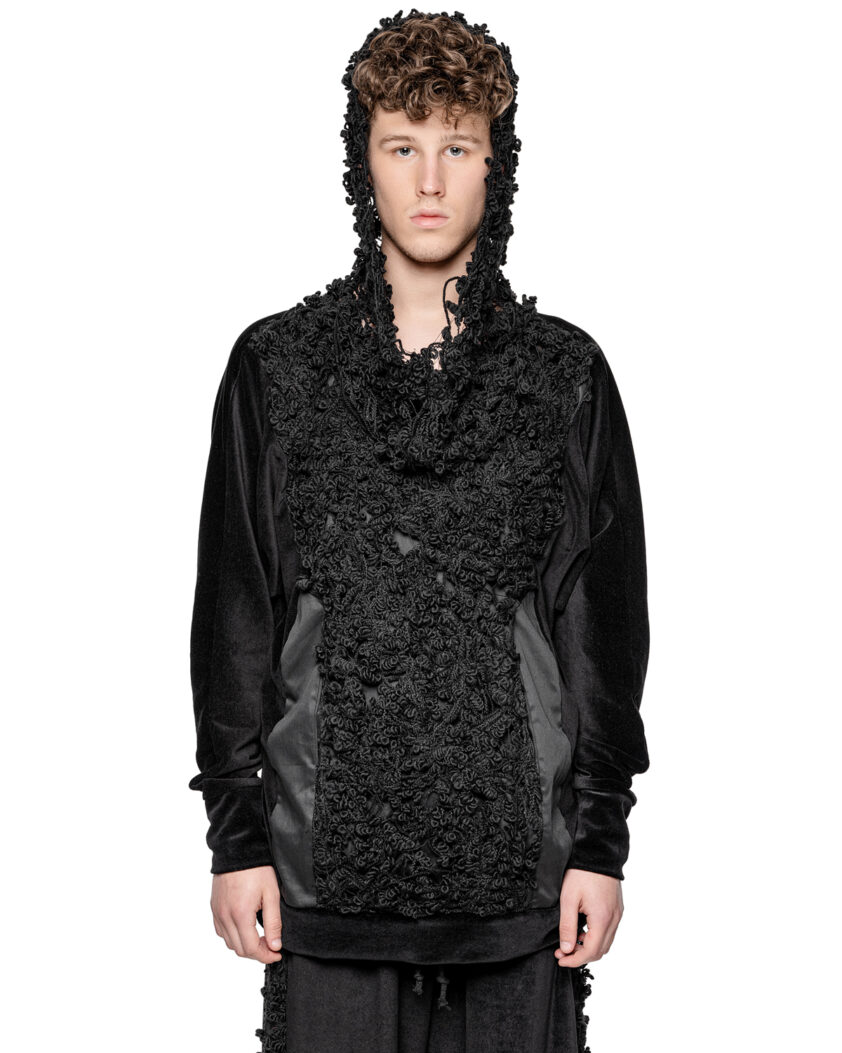 Velvet Fiber Bond Construct Hoodie