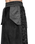 Velvet Fiber Bond Wide Crop Pants