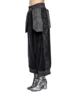 Velvet Fiber Bond Wide Crop Pants