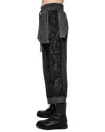 Velvet Fiber Bond Wide Crop Pants