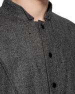 Wool Graphite Elongated Layers Coat