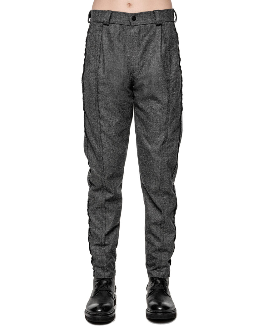 Wool Graphite External Edge Trousers