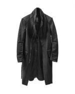 Black Wool Reversed High Neck Coat