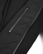 Black Wool Reversed High Neck Coat